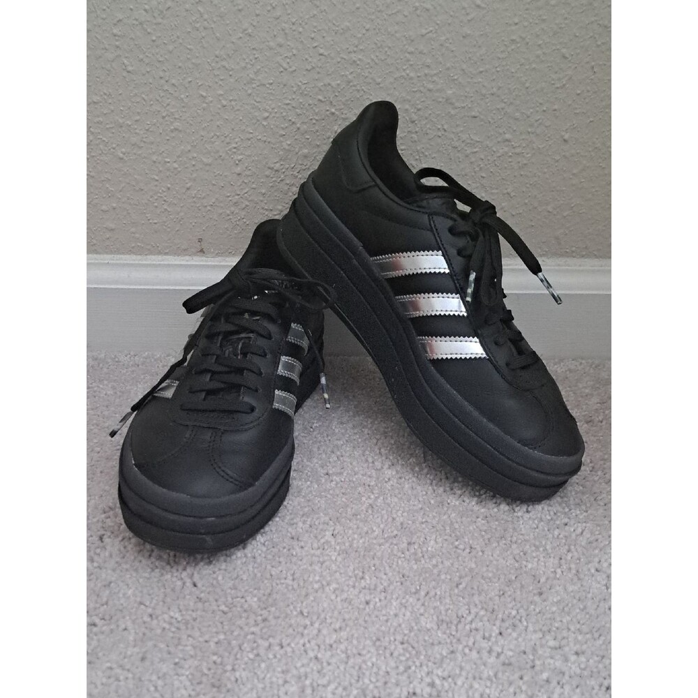 Adidas Gazelle Platform Sneakers With Silver Stripes Size 5